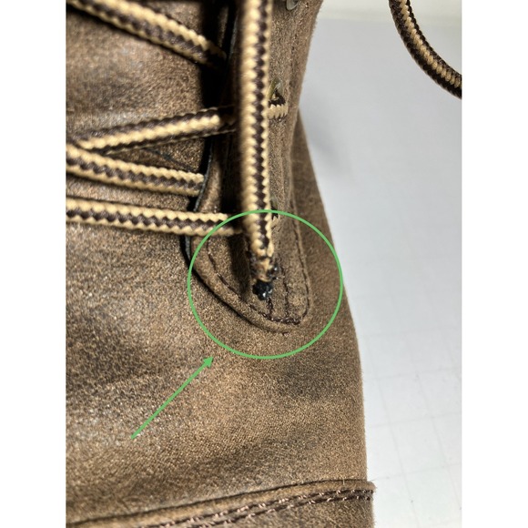 Cliffs by White Mountain Women's Brown Faux Suede Knit Cuff Lace Up Boots Sz 6.5 - Picture 8 of 13